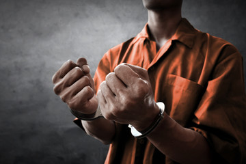 Arrested man in handcuffs