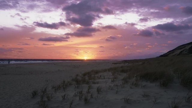 Time lapse of sunrise in Cape Cod over the beach
