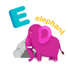 Illustration Isolated Alphabet Letter E Elephant