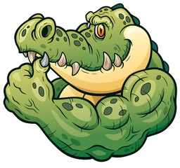 Vector illustration of Cartoon crocodile
