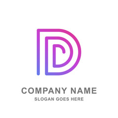 Letter D Simple Line Logo Vector Icon