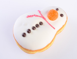 donut. Christmas donut on the background