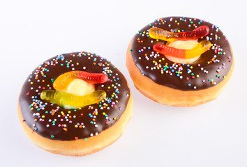donut. halloween donut on the background