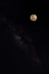 Milky way and stars in dark night