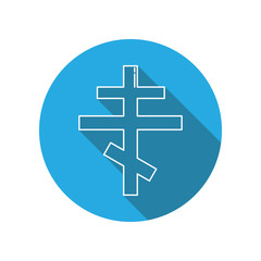Orthodox cross flat icon. Religion elements icon. Premium quality graphic design. Signs, outline symbols collection, simple thin line icon for websites, web design, mobile app, info graphics