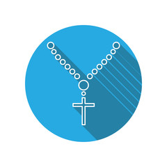 Obraz premium Holy rosary beads flat icon. Religion elements icon. Premium quality graphic design. Signs, outline symbols collection, simple thin line icon for websites, web design, mobile app, info graphics
