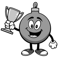 Christmas Ornament with Trophy Illustration