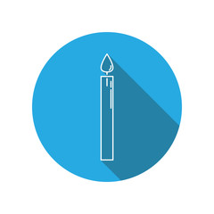 candle light burn flat icon. Religion elements icon. Premium quality graphic design. Signs, outline symbols collection, simple thin line icon for websites, web design, mobile app, info graphics