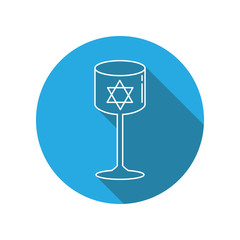 Wine cup flat icon. Religion elements icon. Premium quality graphic design. Signs, outline symbols collection, simple thin line icon for websites, web design, mobile app, info graphics