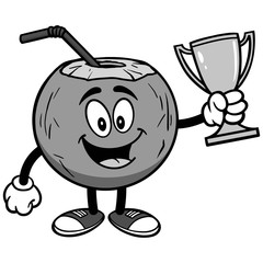 Coconut Water with Trophy Illustration
