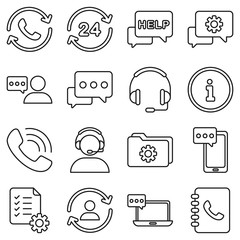 Support service vector icon. Support service and telemarketing vector icon set