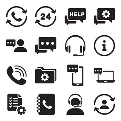 Support service vector icon. Support service and telemarketing vector icon set