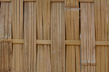 texture of old  brown bamboo stripe wall