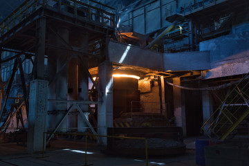 Metal smelting furnace in steel mills