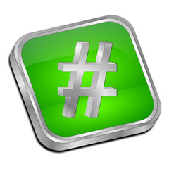 Obraz premium Hashtag Button - 3D illustration