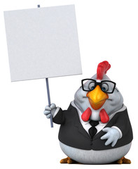 Fun chicken - 3D Illustration