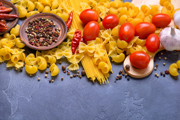 Traditional italian food pasta wiht tomatoes