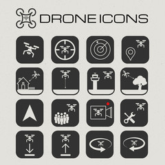 drone or quadcopter icon set