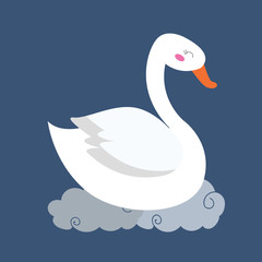 cute swan vector