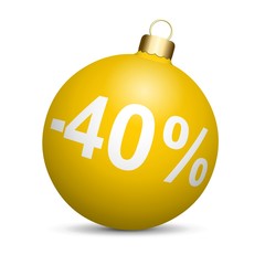 Boule de Noël jaune en solde - 40% 