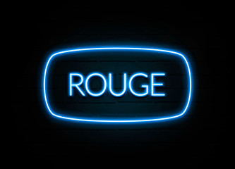 Rouge  - colorful Neon Sign on brickwall