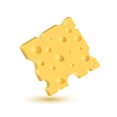 The cheese. Illustration isolated on white background. Graphic concept for your design