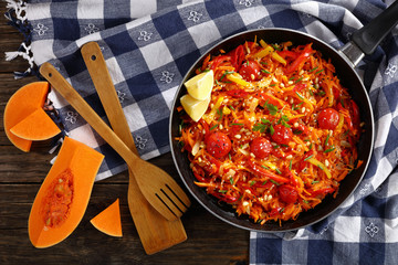 hot plain pumpkin salad with bell pepper