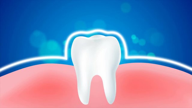 4K animation clean and dirty tooth  for Whitening and protection aura healthy oral concept