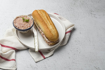 Toasted bread with different pates.