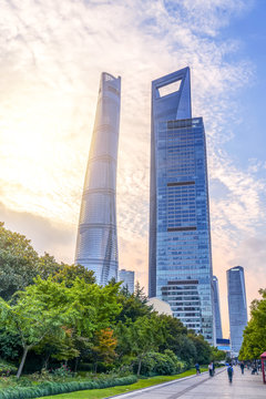 Shanghai Lujiazui Financial District Skyscrapers