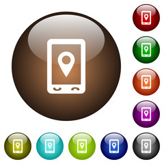 Mobile navigation color glass buttons