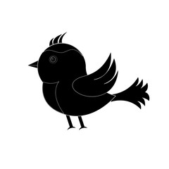 Bird black vector icon. Vector illustration. EPS10