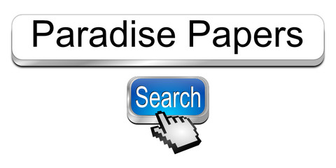 Internet web search engine Paradise Papers - 3D illustration