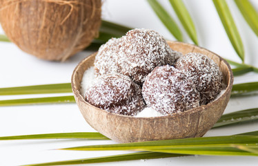 Homemade coconut cookies in a shell