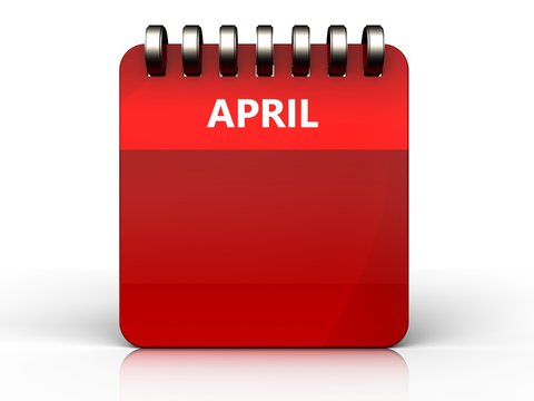3d blank april calendar