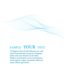 Abstract vector background, blue transparent waved lines for brochure, website, flyer design. Blue smoke wave.
