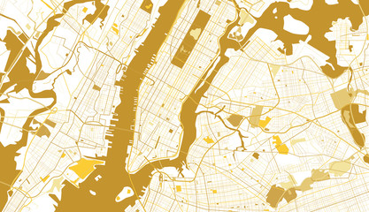 New York City Golden Map.