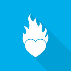 Heart in flame. Vector illustration