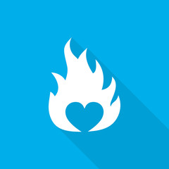 Heart in flame. Vector illustration