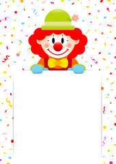 Clown Red Hair Label Streamers & Confetti