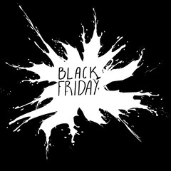 Black Friday, Big Sale, white ink splach