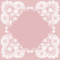 Card with lace frame