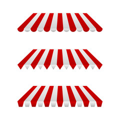 Set of Striped Awnings. Vector Illustration