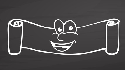 Banner with face drawing on chalkboard