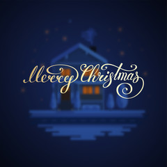 Merry Christmas Text .Happy New Year vector illustration lettering design EPS 10. Christmas card