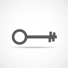 Key icon in flat style. Vector illustration