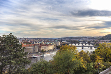 Obraz premium Prague bridges view