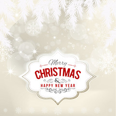 Abstract Christmas Background Card with Snowflakes