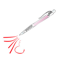 hand drawn sketch doodles pen with red lines. Vector illustration