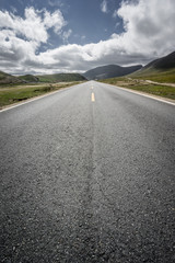 road through grassland in China